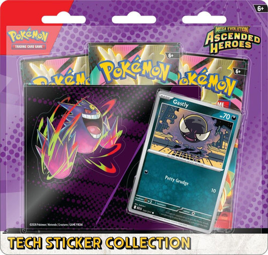 Pokémon Mega Evolution Ascended Heroes Tech Sticker Collection Gastly