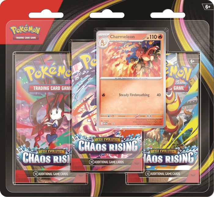 Pokémon Mega Evolution Chaos Rising Three Pack Blister