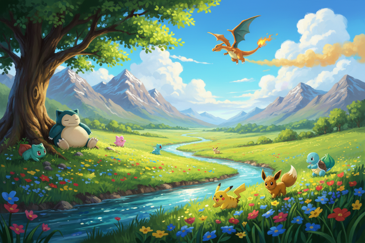 Pokémon Landschaft Hell